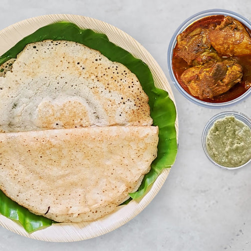 Kal Dosa with Chicken Curry