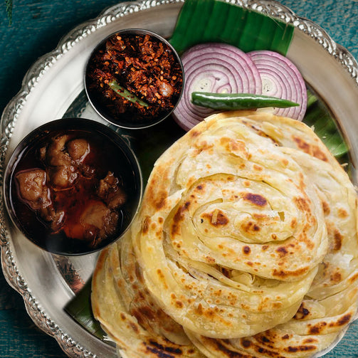 Malabar Parotta with Chicken Curry or Jackfruit Curry from south London restaurant near you - kk street food boxpark croydon